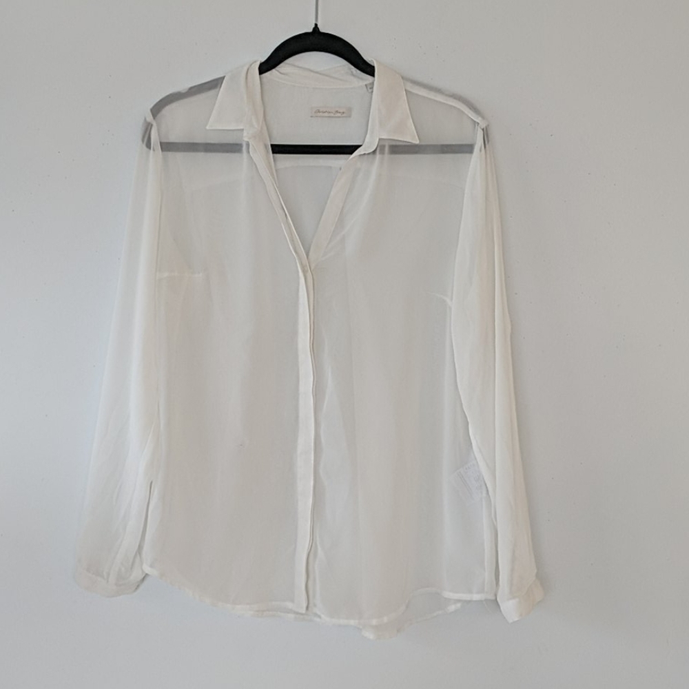 Sheer white blouse US 10
